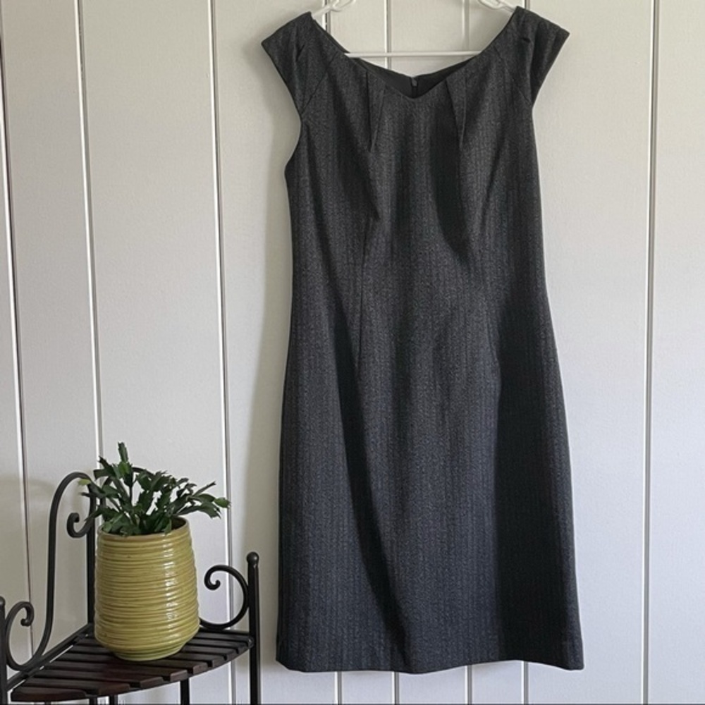 Lined Sheath Dress Sz 8 Classic MOSSIMO Fitted Grey Winter Business Office